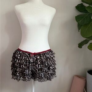 Jaded London Cheetah Red Ruffle Shorts